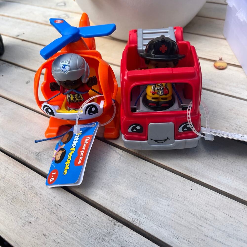 little people helicopter and firetruck